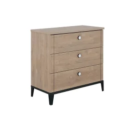 Galipette                    Commode 3 tiroirs Marcel    Chêne Blond Et Noir
