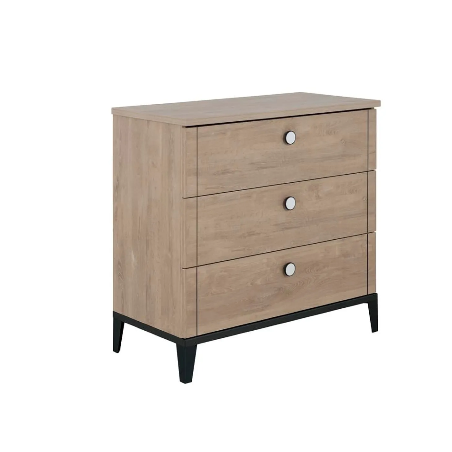 Galipette Commode 3 tiroirs Marcel Chêne Blond Et Noir