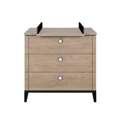 Galipette Commode 3 tiroirs Marcel Chêne Blond Et Noir
