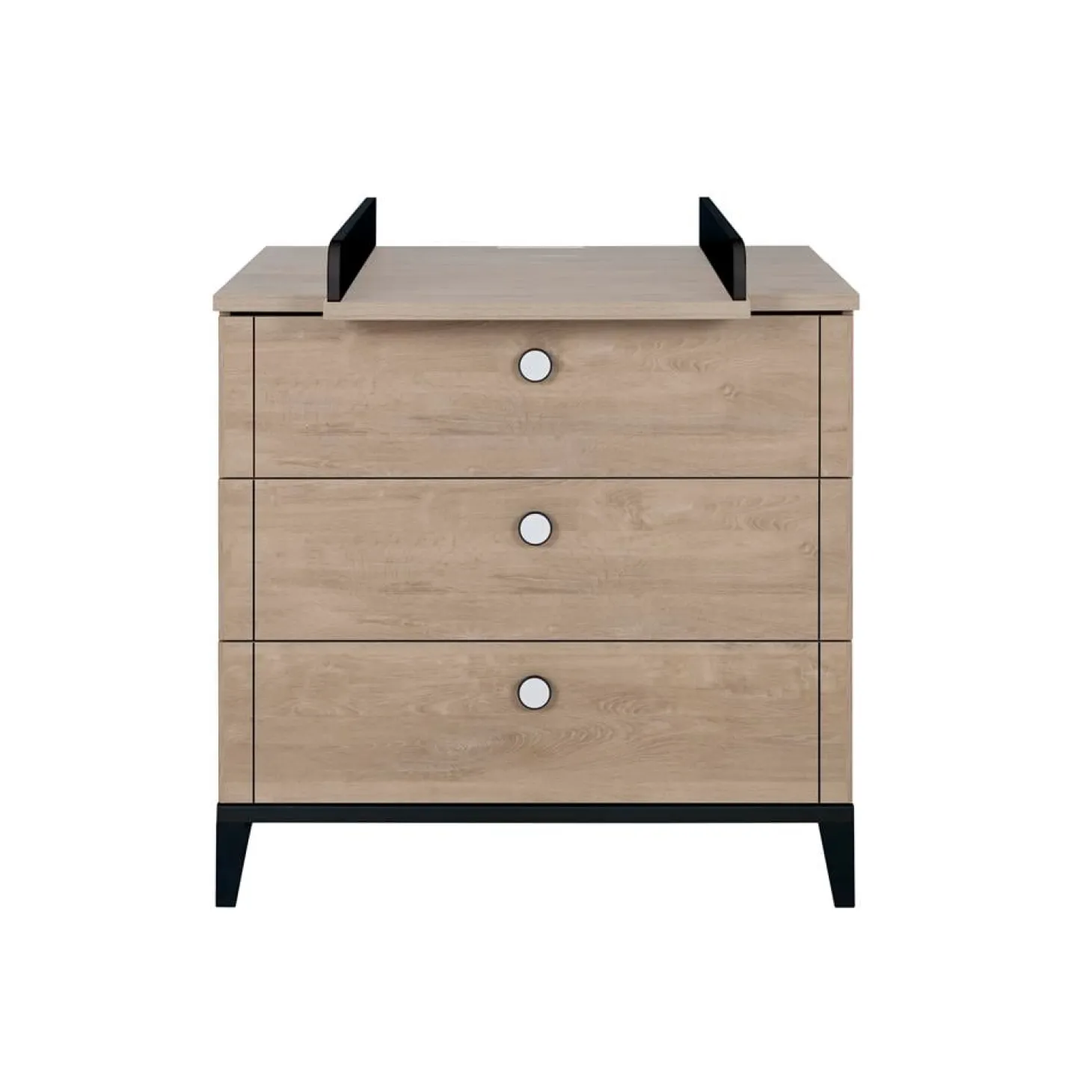 Galipette Commode 3 tiroirs Marcel Chêne Blond Et Noir
