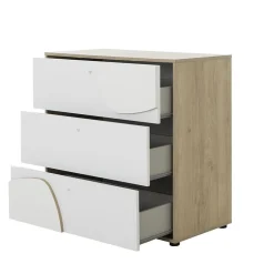 Galipette Duo Lit + Commode 3 tiroirs Basile Châtaignier Naturel 60x120 cm