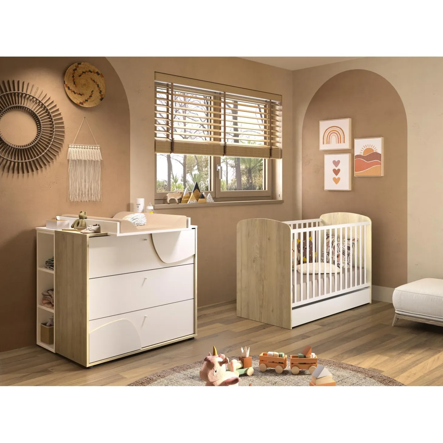 Galipette Lit bébé Basile Châtaignier Naturel 60x120 cm