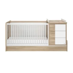 Galipette Lit compact évolutif combiné Sacha Chêne du Bocage 70x140 cm