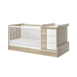 Galipette Lit compact évolutif combiné Sacha Chêne du Bocage 70x140 cm
