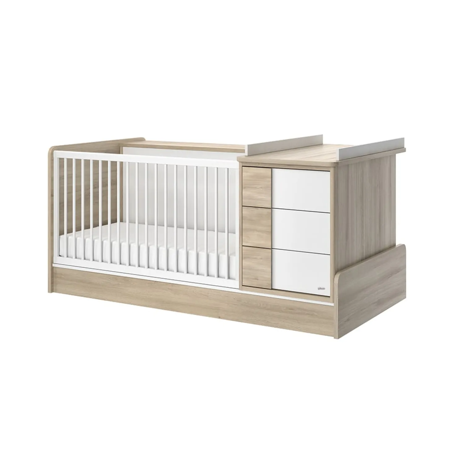 Galipette Lit compact évolutif combiné Sacha Chêne du Bocage 70x140 cm