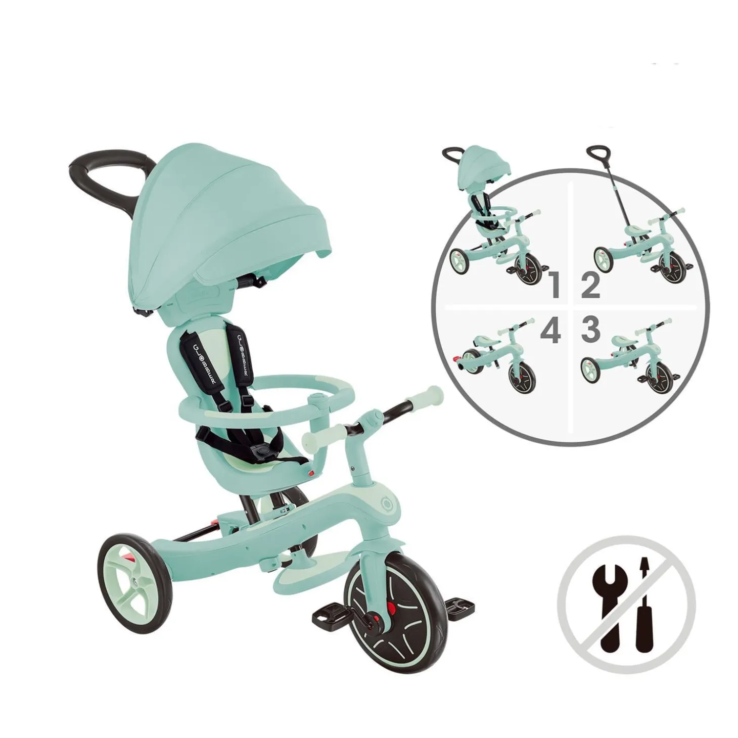 Globber Tricycle Explorer 4 en 1 Ecologic Pistache