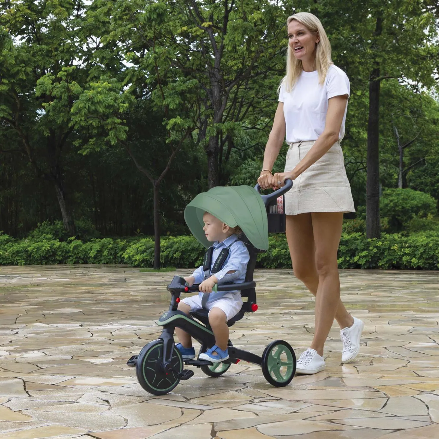 Globber Tricycle Explorer Pliable 4 en 1 V2 Olive