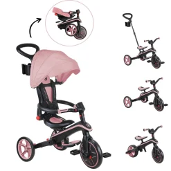 Globber Tricycle Explorer Pliable 4 en 1 V2 Deep Pastel Pink