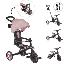 Globber Tricycle Explorer Pliable 4 en 1 V2 Deep Pastel Pink