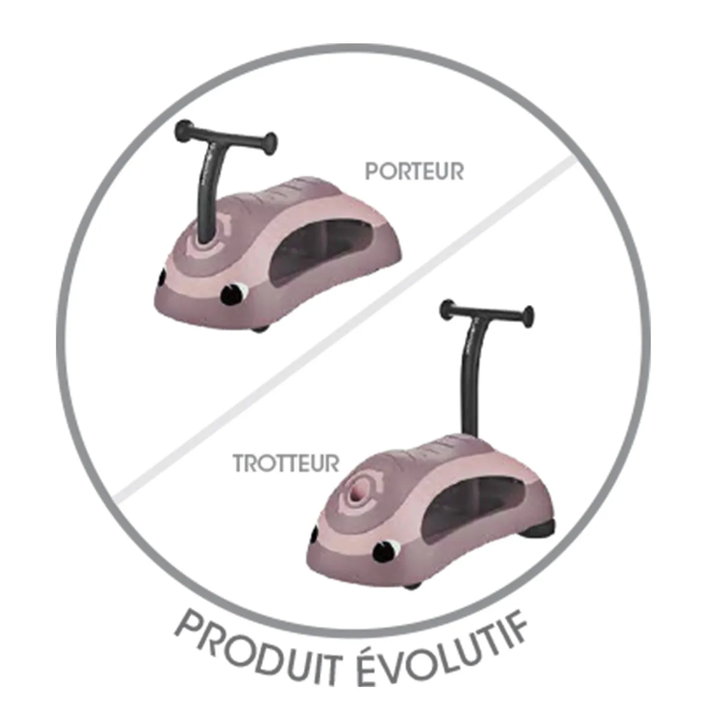 Globber Trotteur Walker & Ride On 2 In 1 Eco Framboise