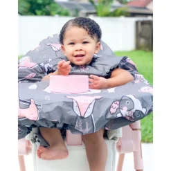 Grabease                    Bavoir intégral couvrant bébé et chaise haute    Gris            6 mois+