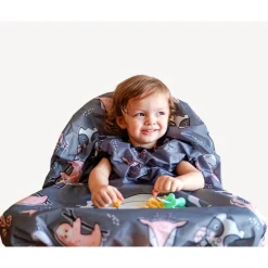 Grabease                    Bavoir intégral couvrant bébé et chaise haute    Gris            6 mois+
