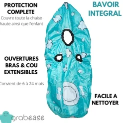 Grabease                    Bavoir intégral couvrant bébé et chaise haute    Turquoise            6 mois+