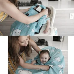 Grabease                    Bavoir intégral couvrant bébé et chaise haute    Turquoise            6 mois+