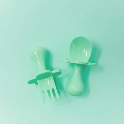 Grabease Couverts ergonomiques d'apprentissage Vert Clair 9 mois