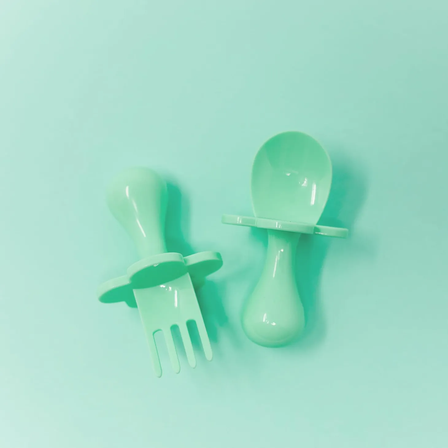Grabease Couverts ergonomiques d'apprentissage Vert Clair 9 mois
