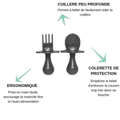 Grabease                    Couverts ergonomiques d'apprentissage    Gris            7 mois+
