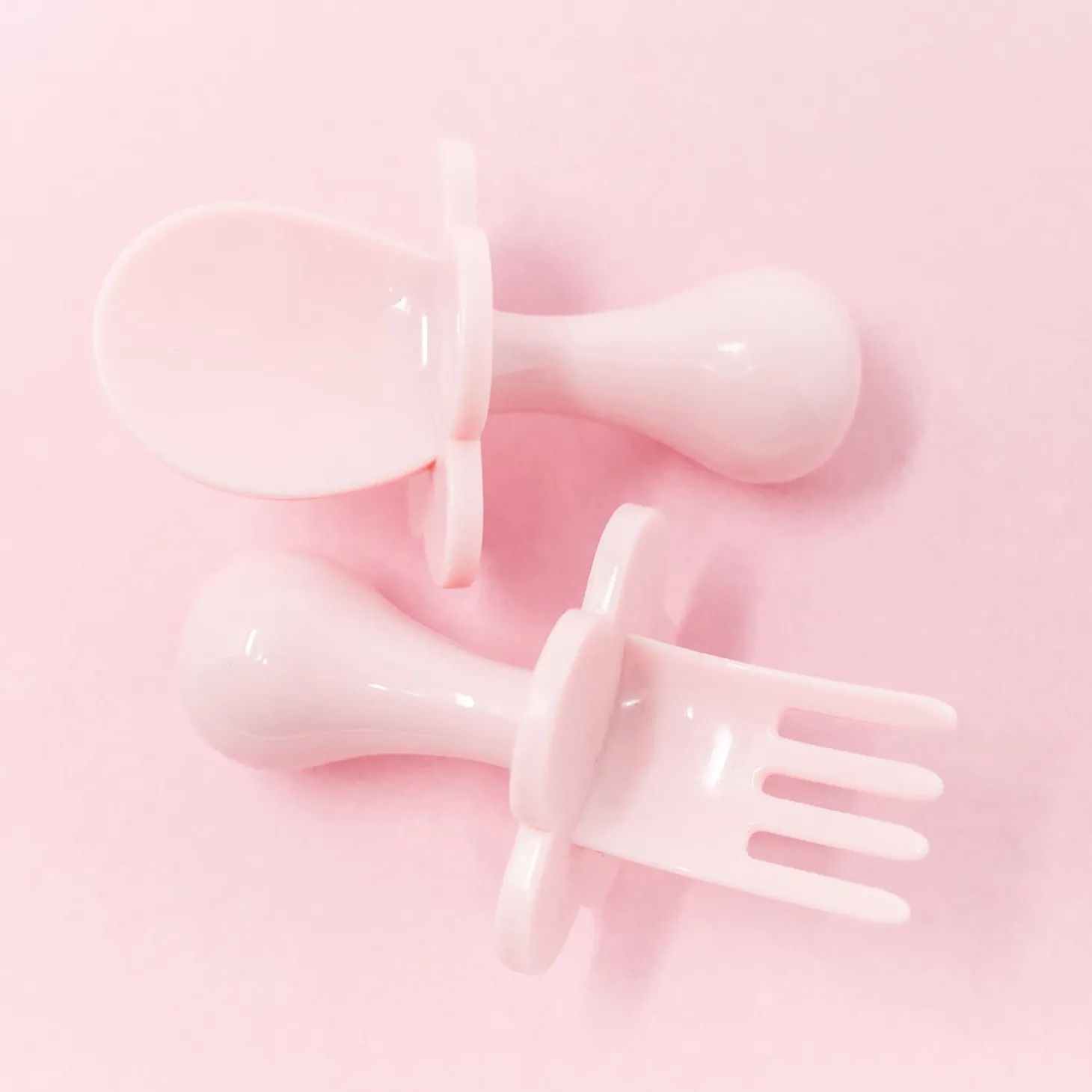 Grabease Couverts ergonomiques d'apprentissage Rose Clair 8 mois+