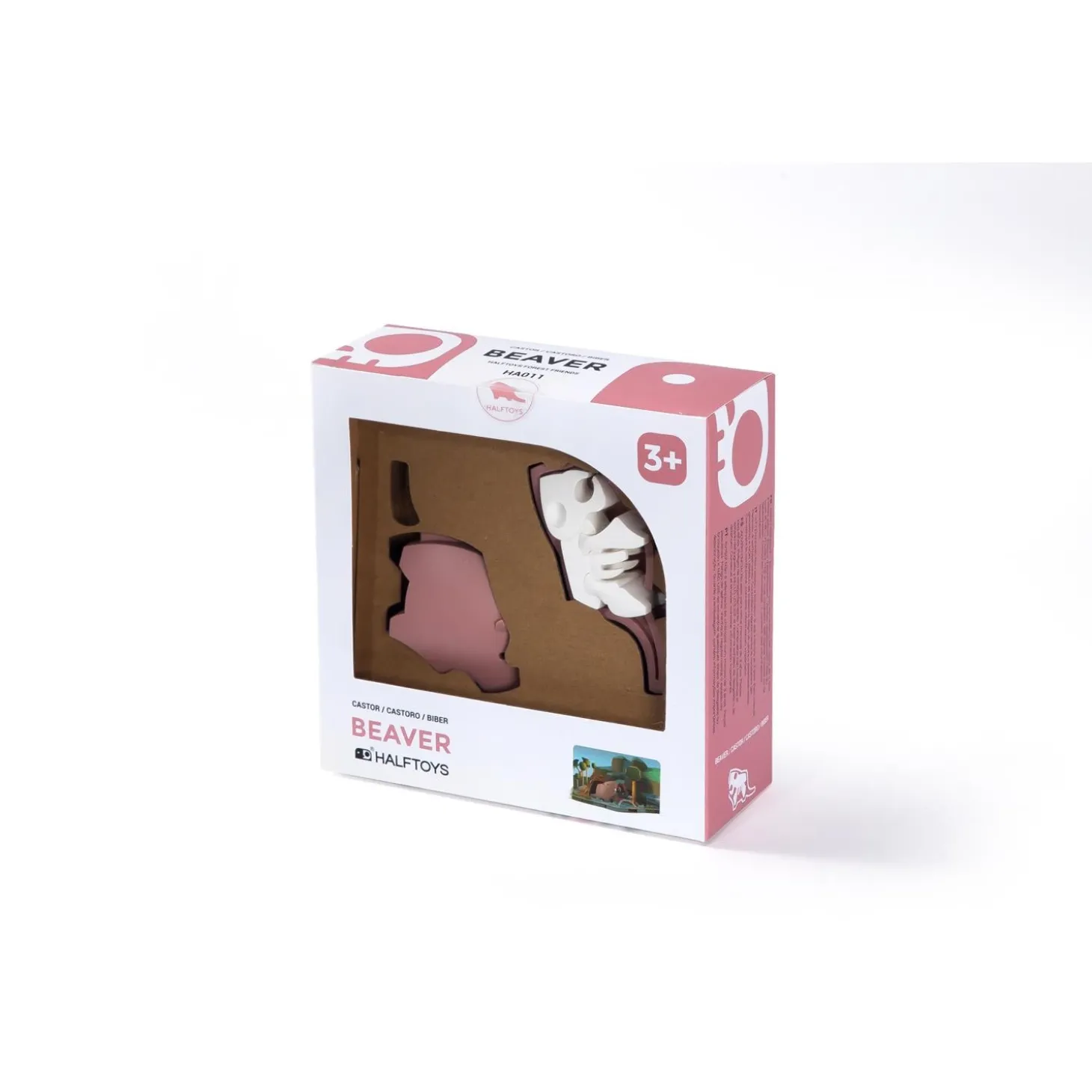 Half Toys Puzzle 3D Animal Castor et Diorama Marron
