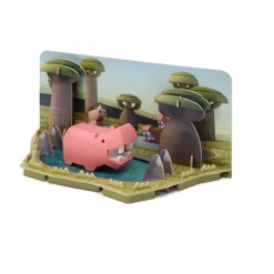 Half Toys                    Puzzle 3D Animal Hippopotame et Diorama    Rose