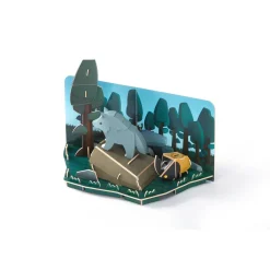 Half Toys                    Puzzle 3D Animal Loup et Diorama    Gris