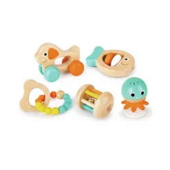 Hape                    Coffret sensoriels multi étapes 5 hochets    Multicolore