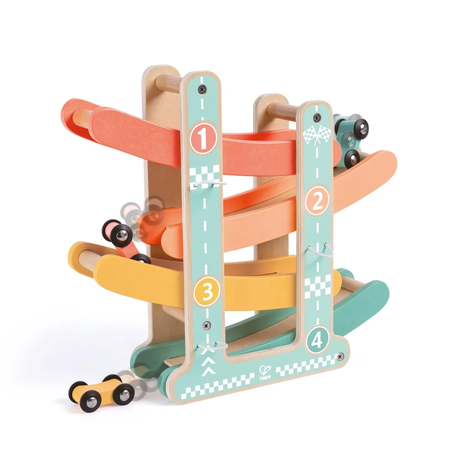 Hape Jouet Piste de course et voitures Corail Et Turquoise