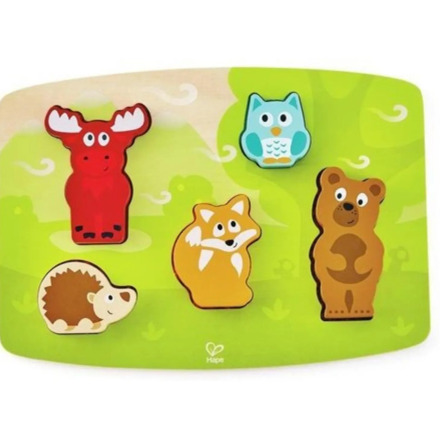 Hape Puzzle tactile animaux de la forêt Vert