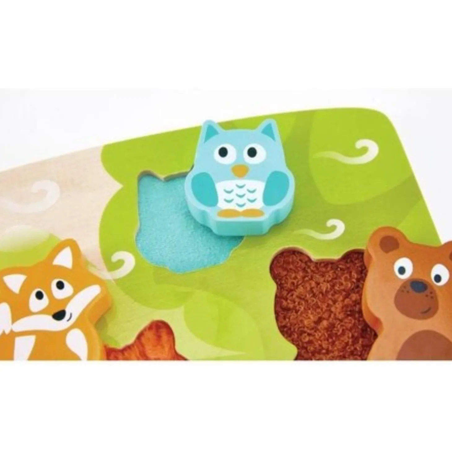 Hape Puzzle tactile animaux de la forêt Vert
