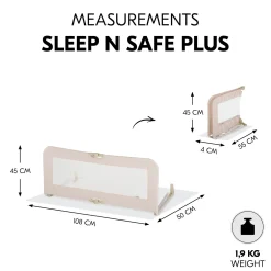 Hauck                    Barriere De Lit Sleep N Safe Plus    Beige            108x42 cm