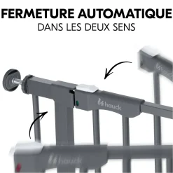 Hauck Barrière de sécurité Clear Step Autoclose 2 Dark Grey Sans extension