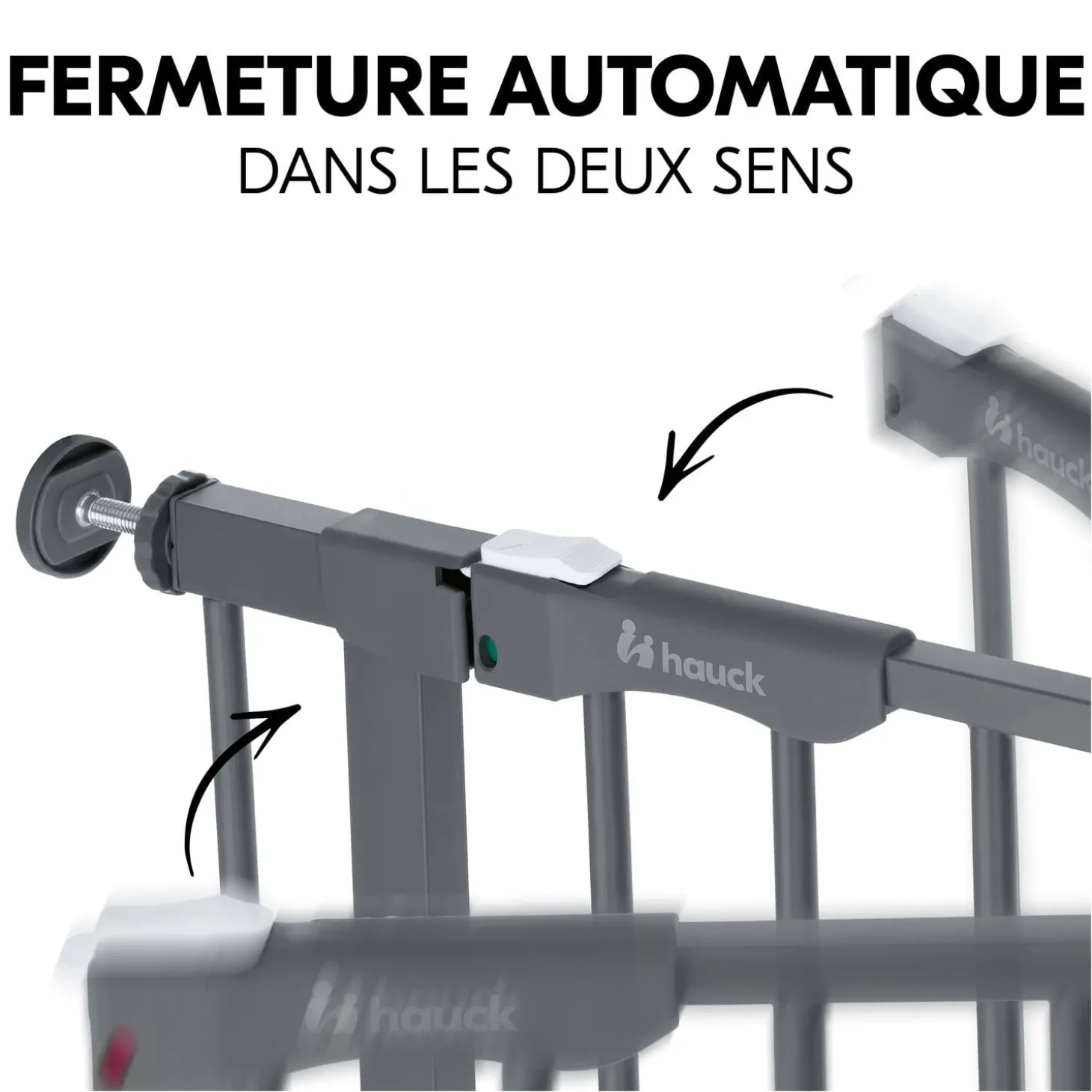 Hauck Barrière de sécurité Clear Step Autoclose 2 Dark Grey Sans extension