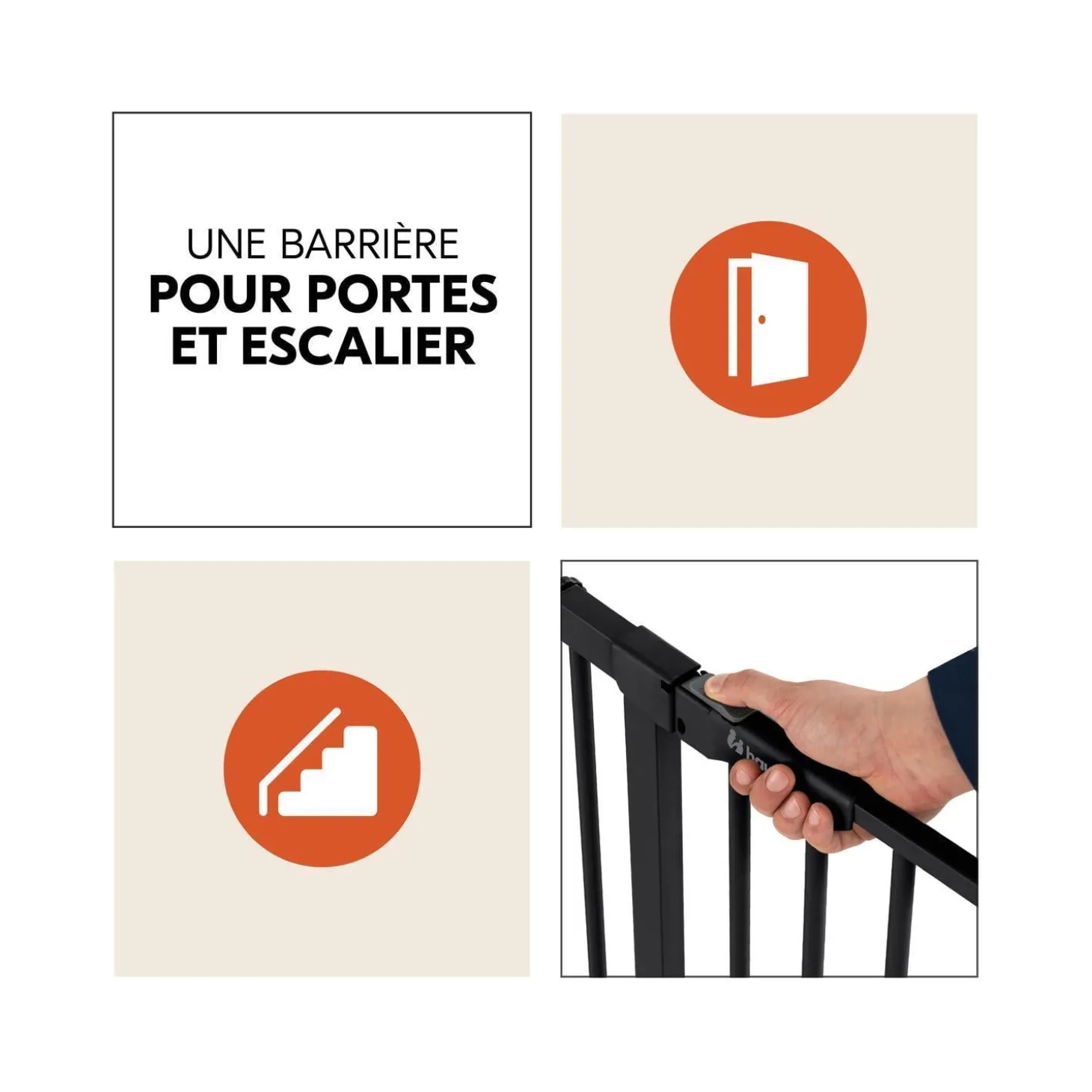 Hauck Barrières de sécurité Clear Step Autoclose 2 Black
