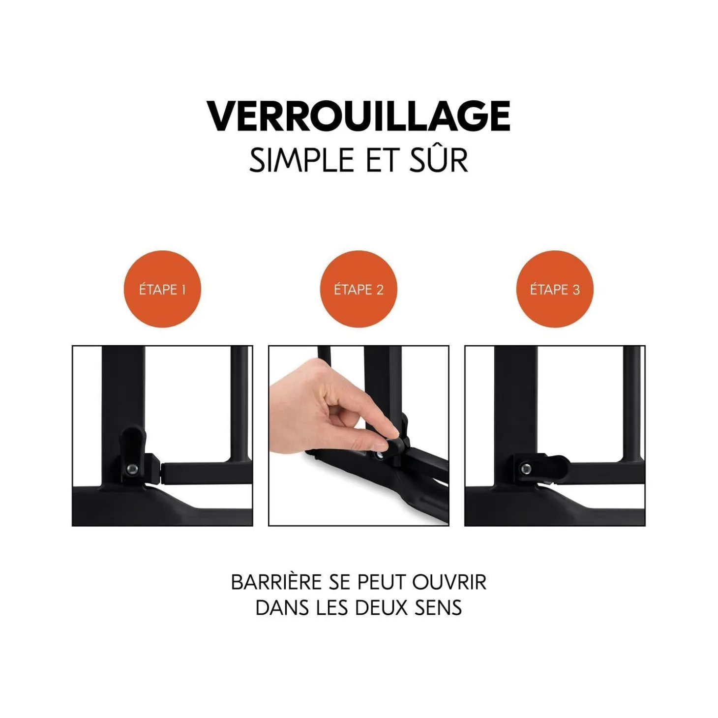Hauck Barrières de sécurité Clear Step Autoclose 2 Black