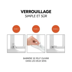 Hauck Barrières de sécurité Clear Step Autoclose 2 White