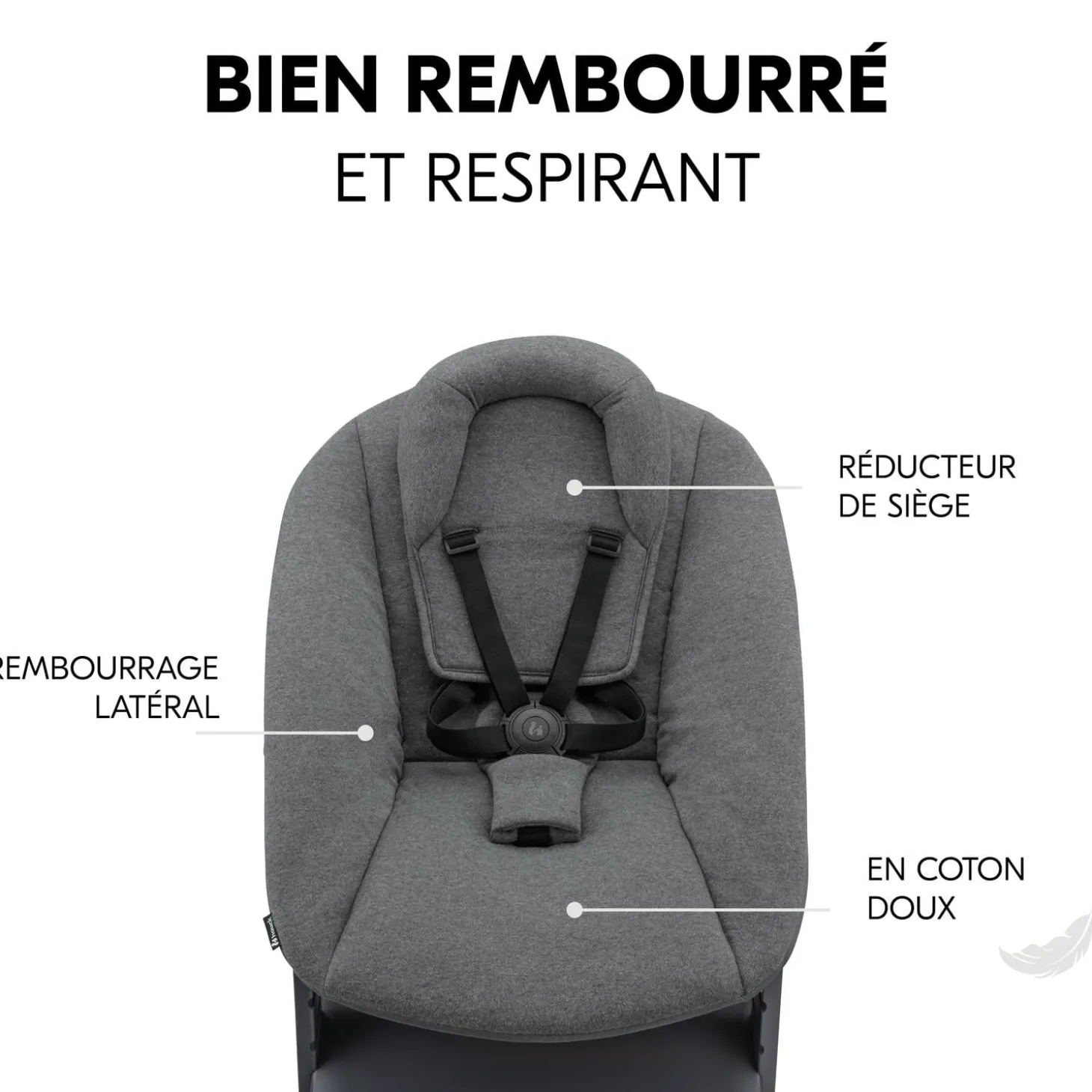 Hauck Chaise haute avec siège nouveau-né Alpha Newborn Set Plus Dark Grey