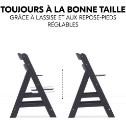 Hauck                    Chaise haute avec siège nouveau-né Alpha Newborn Set Plus    Dark Grey
