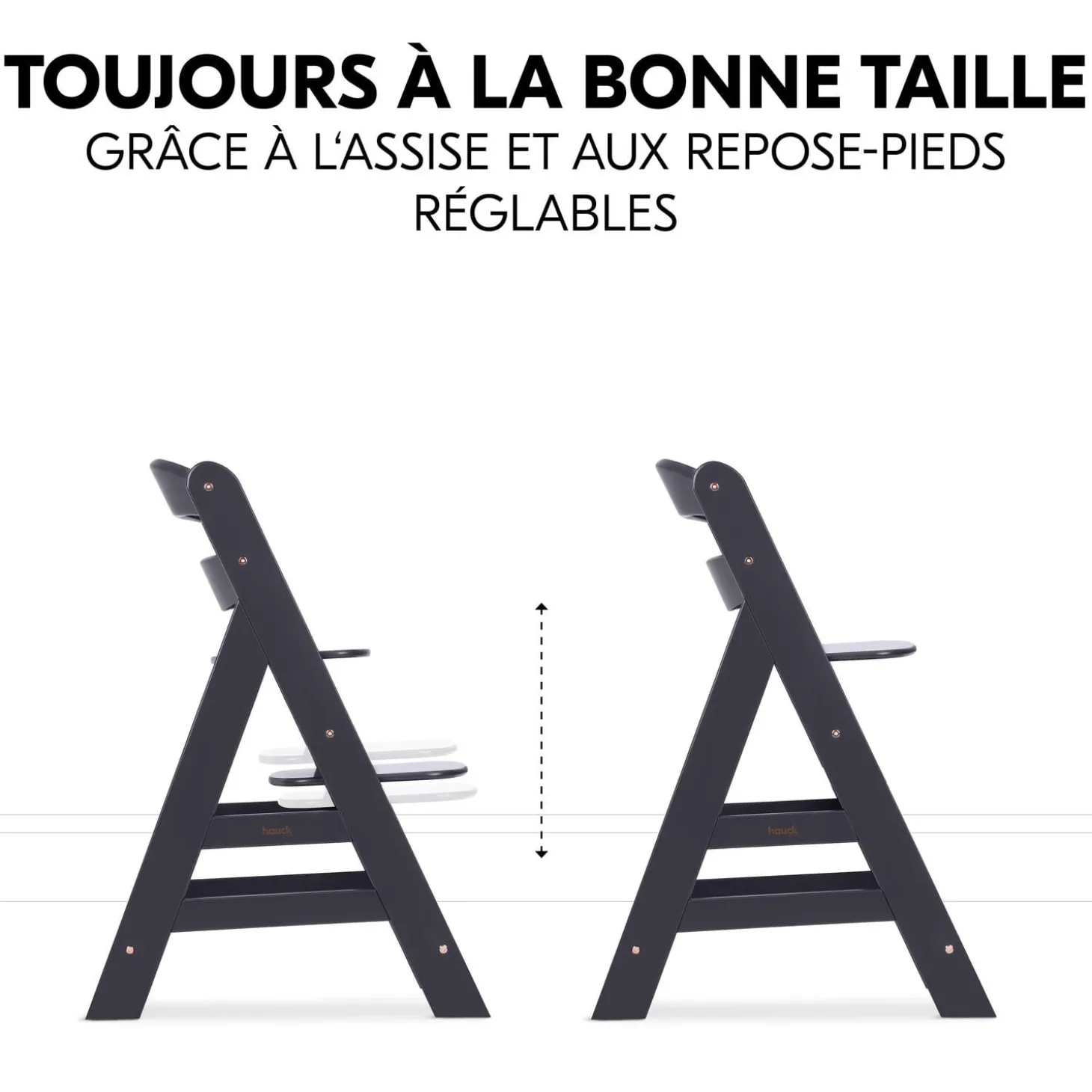 Hauck Chaise haute avec siège nouveau-né Alpha Newborn Set Plus Dark Grey