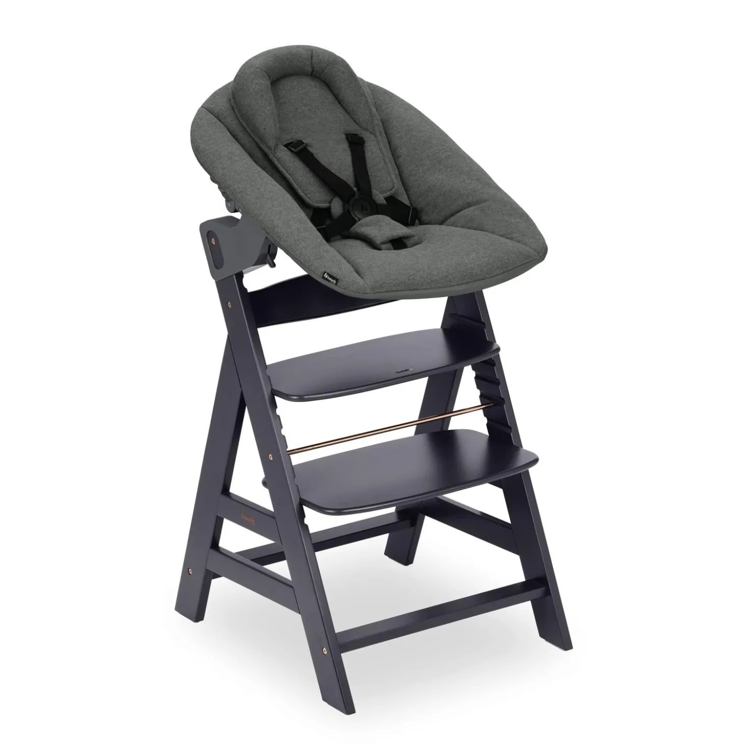 Hauck Chaise haute avec siège nouveau-né Alpha Newborn Set Plus Dark Grey