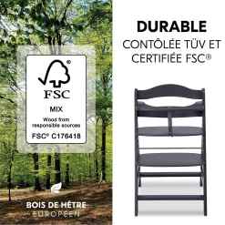 Hauck Chaise haute avec siège nouveau-né Alpha Newborn Set Plus Dark Grey