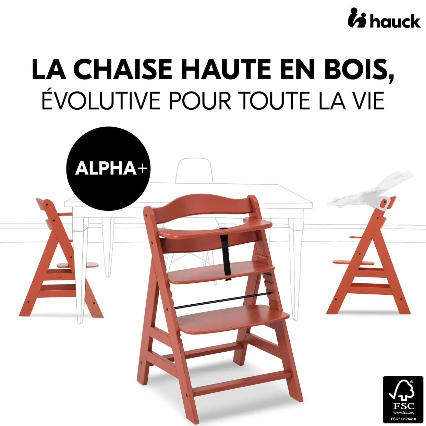 Hauck Chaise Haute En Bois Alpha+ Cork