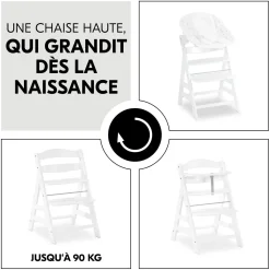 Hauck                    Chaise Haute En Bois Alpha+    White