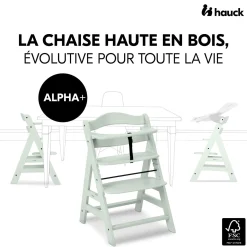 Hauck Chaise Haute En Bois Alpha+ Mint