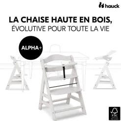 Hauck Chaise Haute En Bois Alpha+ Creme