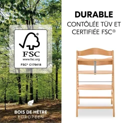 Hauck Chaise Haute En Bois Alpha+ Natural