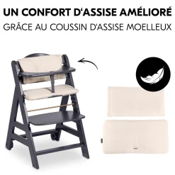 Hauck Chaise haute en bois Beta+ Dark Grey