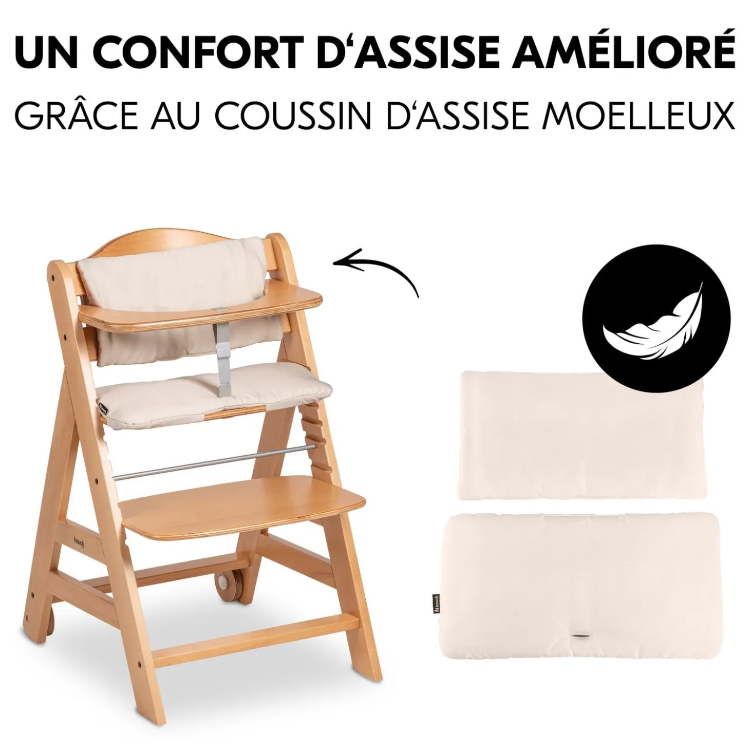 Hauck Chaise haute en bois Beta+ Natural