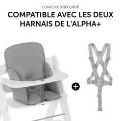 Hauck                    Coussin chaise haute Alpha Cosy Comfort    Stretch Grey