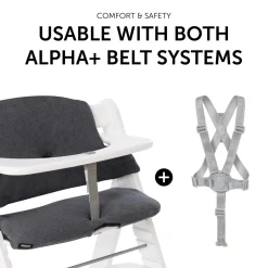 Hauck                    Coussin Chaise Haute Alpha+    Jersey Charcoal