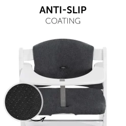 Hauck                    Coussin Chaise Haute Alpha+    Jersey Charcoal